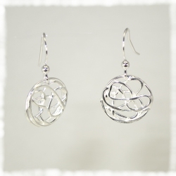 Silver wire disc earrings